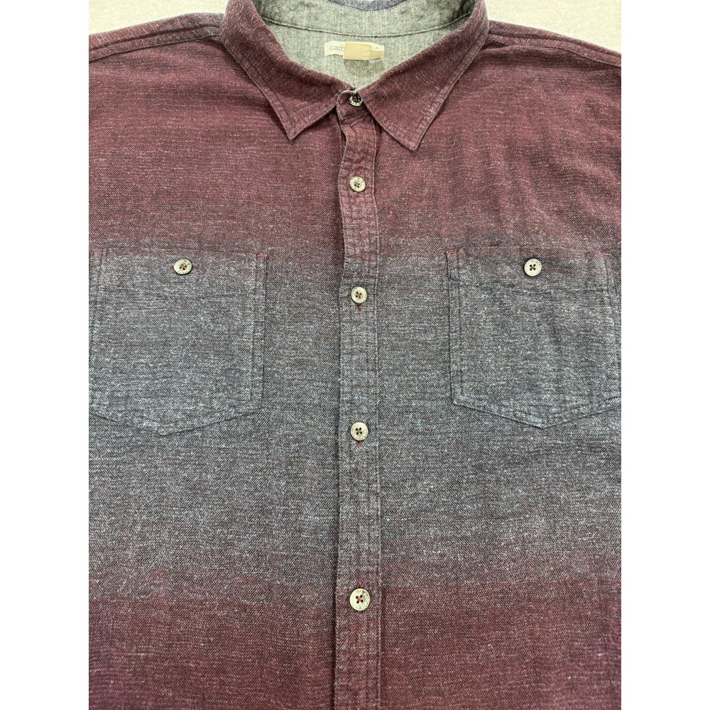 Carbon 2 Cobalt  Shirt Mens  XL Blue Red Striped Button Up Front LS‎